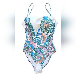 Sunshine 79 Vibrant Multicolor Floral One-Piece Swimsuit Size 8